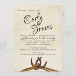 Touw en Hoefijzers Bruiloft Kaart