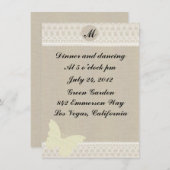 Touw En Kant Monogram Ontvangstkaart Kaart (Voorkant / Achterkant)