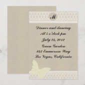 Touw En Kant Monogram Ontvankaart Kaart (Voorkant / Achterkant)