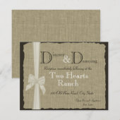 Touw en Lint Bruiloft Rustieke Ontvangst Kaart (Voorkant / Achterkant)