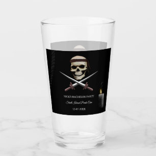 Touw en Schedel Piraten Bachelor / Verjaardagsfees Glas