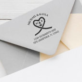 Touw Hart Anker Monogram Bruiloft Retouradres Rubberstempel