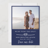 Touw hart de knoop nautisch save the date (Voorkant)