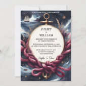 Touw Knoop Bootschip Marine Blauw Nautische Bruilo Kaart (Voorkant)