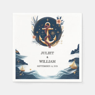 Touw Knoop Bootschip Marine Blauw Nautische Bruilo Servet