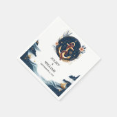 Touw Knoop Bootschip Marine Blauw Nautische Bruilo Servet (Hoek)