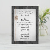 Touw knoop op schuur hout bruiloft kaart (Staand voorkant)