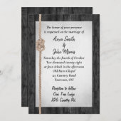 Touw knoop op schuur hout bruiloft kaart (Voorkant / Achterkant)