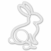 Touw Konijn Minimal Modern 1e Verjaardag Sticker (Voorkant)
