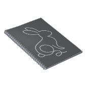Touw Konijn Minimalistisch Modern Design Notitieboek (Rechterzijde)