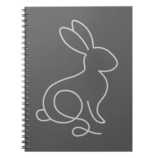 Touw Konijn Minimalistisch Modern Design Notitieboek (Voorkant)