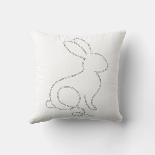 Touw Konijn Minimalistisch Modern Ontwerp Kussen (Achterkant)