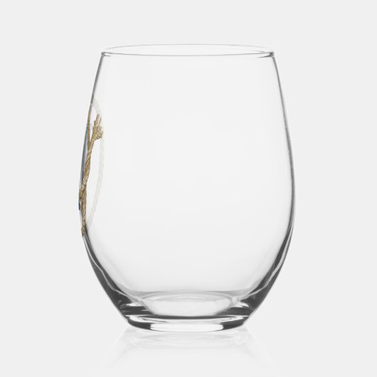 Touw Lijst met Monogram Wijnglas Zonder Voet (Achterkant)