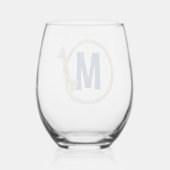 Touw Lijst met Monogram Wijnglas Zonder Voet (Rechts)
