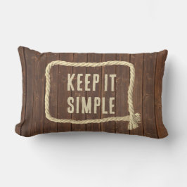 Touw Lijst op teakhout met citaat Kussen