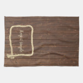 Touw Lijst op teakhout met citaat Theedoek (Horizontaal)