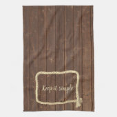 Touw Lijst op teakhout met citaat Theedoek (Verticaal)