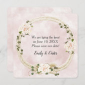 Touw met hydrangea boeketten save the date (Voorkant / Achterkant)