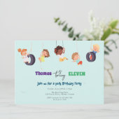 Touw park avontuur kinderen verjaardag kaart (Staand voorkant)