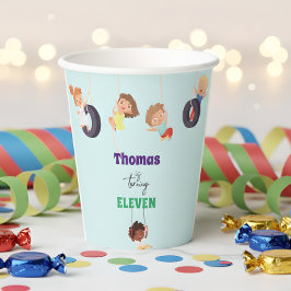 Touw park avontuur kinderen verjaardag papieren bekers