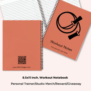 Touw Springen Oranje Zwart Motto Fitness Workout Notitieboek