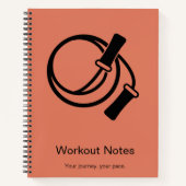 Touw Springen Oranje Zwart Spreuk Fitness Workout Notitieboek (Voorkant)