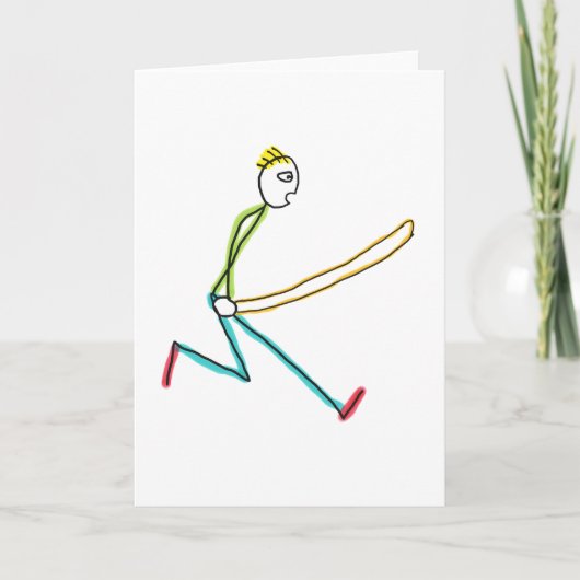 Touw Springende Stickman Kaart (Voorkant)