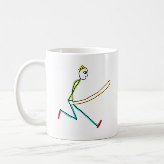 Touw Springende Stickman Koffiemok (Links)