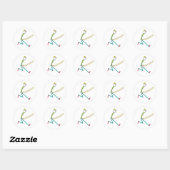 Touw Springende Stickman Ronde Sticker (Vel)