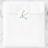 Touw Springende Stickman Ronde Sticker (Tas)