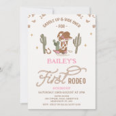  Touw Tekst Cowgirl Eerste Rodeo 1e Verjaardag Kaart (Voorkant)