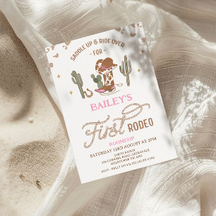  Touw Tekst Cowgirl Eerste Rodeo 1e Verjaardag Kaart