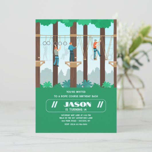 Touw Walk Verjaardag Kaart (Staand voorkant)