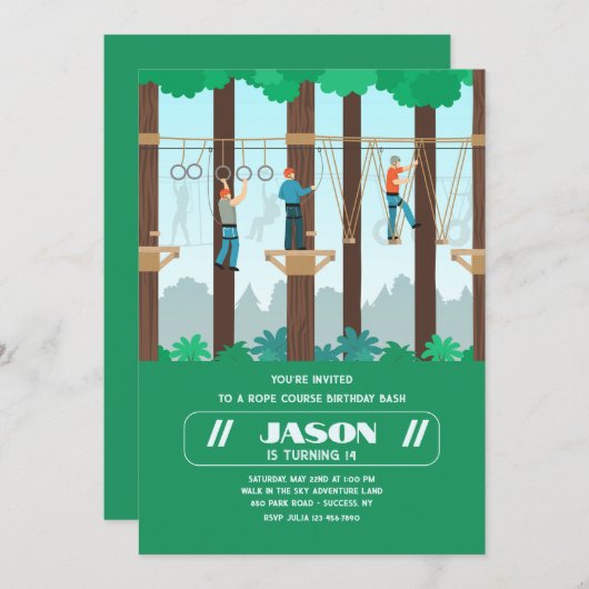 Touw Walk Verjaardag Kaart (Voorkant / Achterkant)