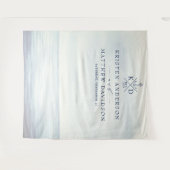 Touwanker Anker Monogram Waterverf Oceaan Bruiloft Wandkleed (Voorkant (horizontaal))