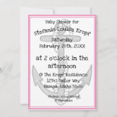 Touwen Anker en Touw Meisje Baby Shower (roze) Kaart (Achterkant)