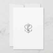 Touwen anker nautical hart kust save the date kaart (Achterkant)