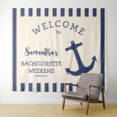 Touwen Anker Streep Bachelorette Feest Achtergrond Wandkleed (In Situ (horizontaal))