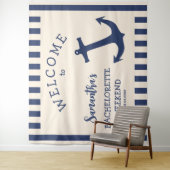 Touwen Anker Streep Bachelorette Feest Achtergrond Wandkleed (In situ)