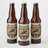 Touwen Cowboy VOEG NAAM TOE Western Familie Paarde Bier Etiket (Flessen)