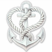 Touwen Hartanker Kustbruiloft Sticker (Voorkant)