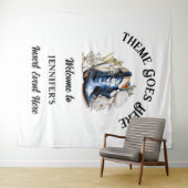 Touwen kant Texas country cowgirl laarzen borrelen Wandkleed (In Situ (horizontaal))