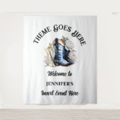 Touwen kant Texas country cowgirl laarzen borrelen Wandkleed (Voorkant)