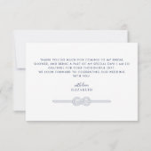 Touwen Knoop Modern Bruiloft Bruidsmeisjes Uitnodi Bedankkaart (Achterkant)