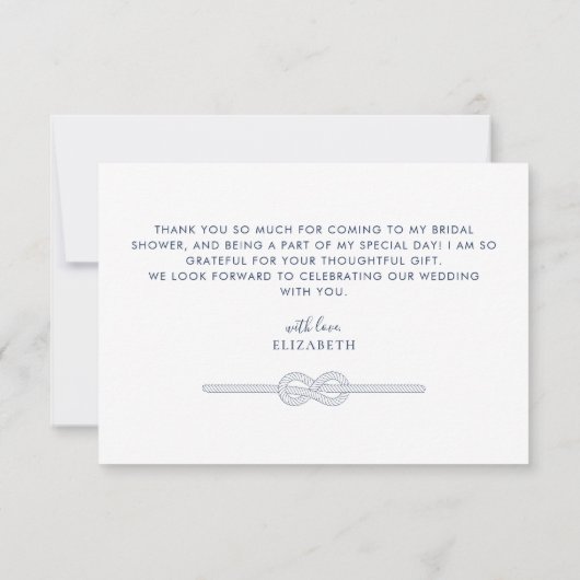 Touwen Knoop Modern Bruiloft Bruidsmeisjes Uitnodi Bedankkaart (Achterkant)