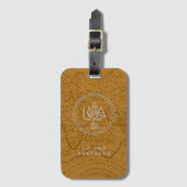 Touwen Monogram Kaart Bruin Bagagelabel (Voorkant (verticaal))
