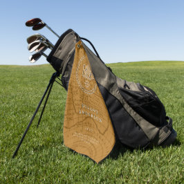Touwen Monogram Kaart Bruin Golfhanddoek