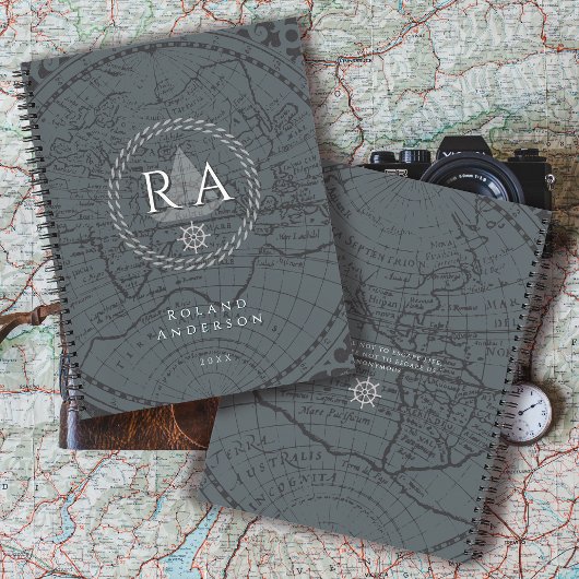 Touwen Monogram Kaart Grijs Planner