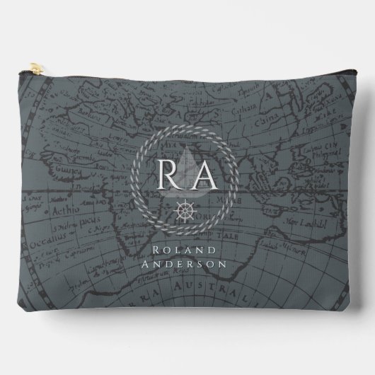 Touwen Monogramkaart Grijs Etui (Voorkant)