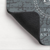 Touwen Monogramkaart Grijs Nautilus Muismat (Hoek)